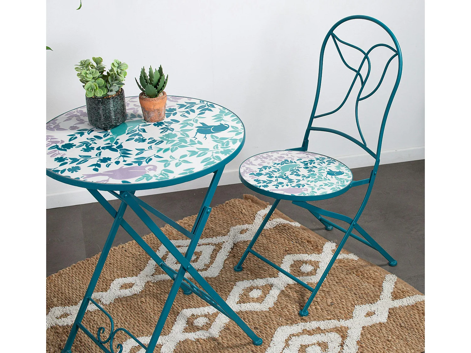 Chaise de jardin motif oiseau (lot de 2) GRENADE