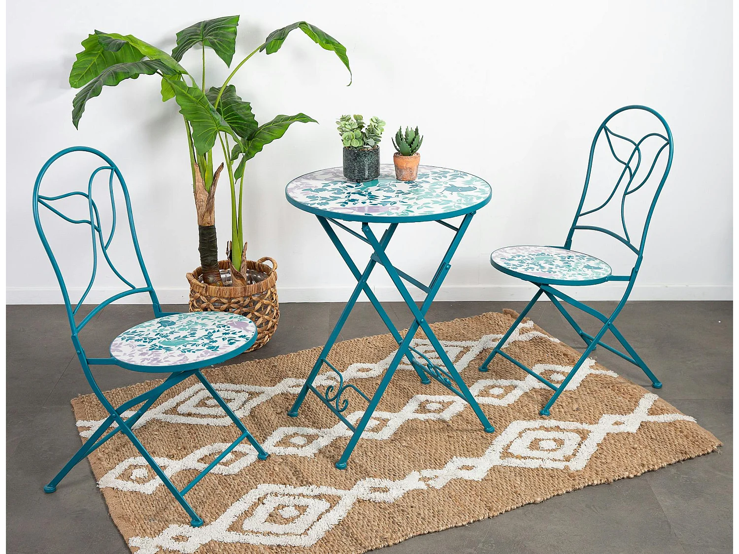 Chaise de jardin motif oiseau (lot de 2) GRENADE