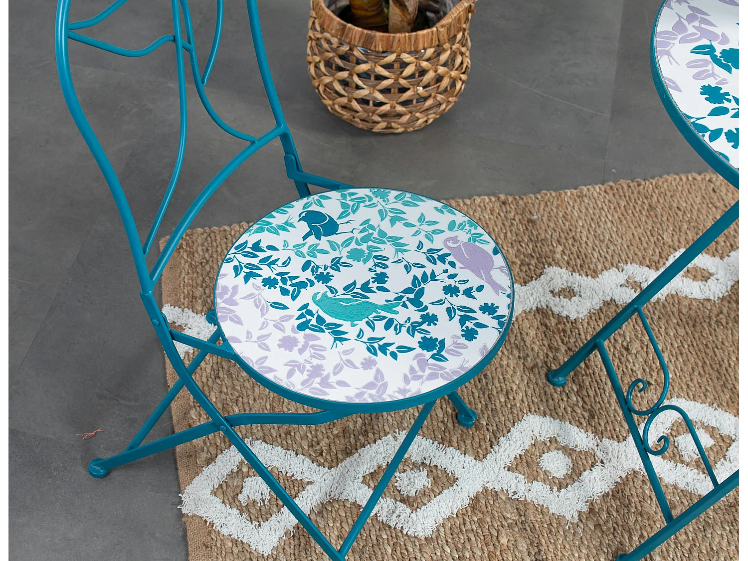 Chaise de jardin motif oiseau (lot de 2) GRENADE