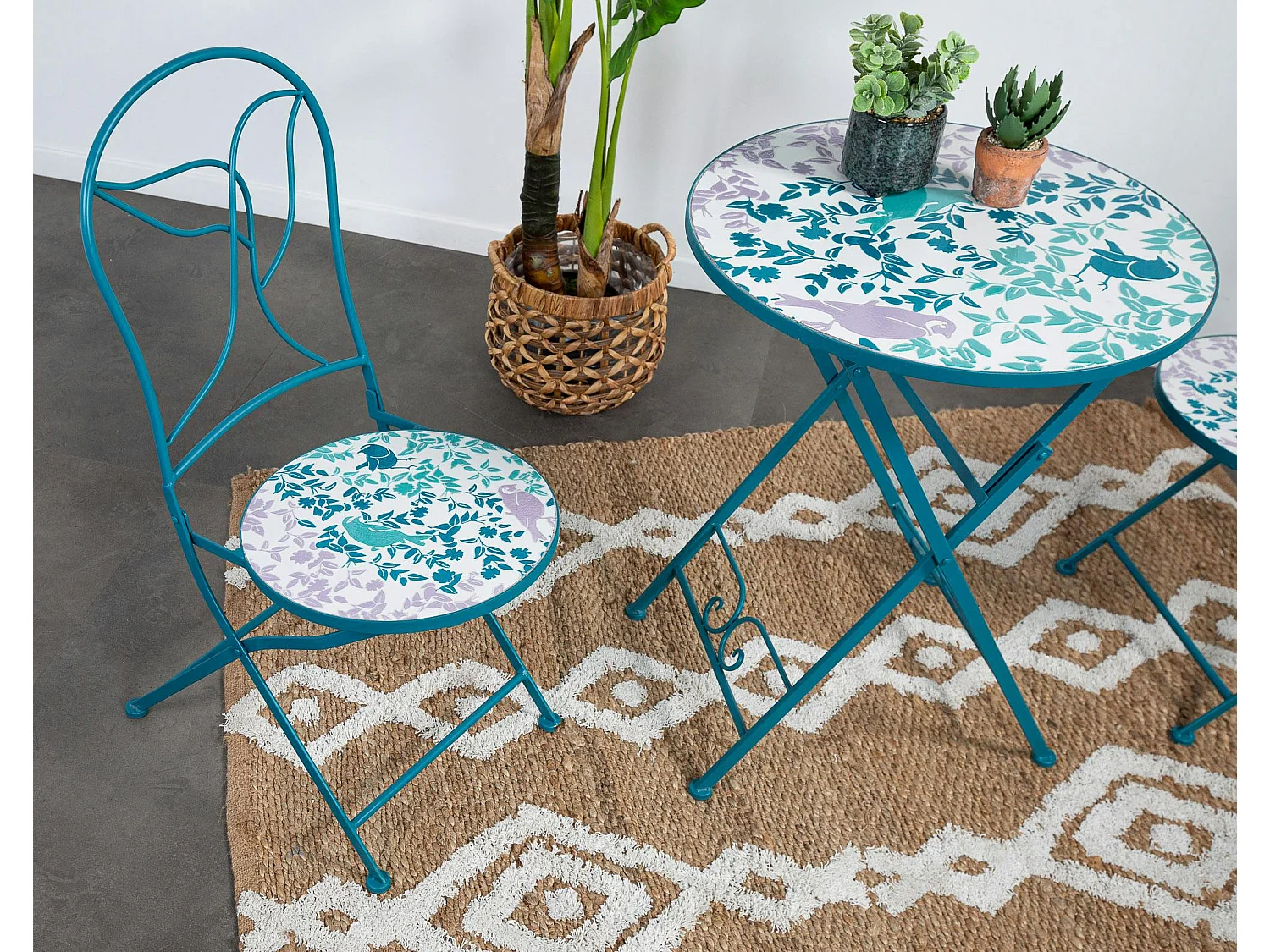 Chaise de jardin motif oiseau (lot de 2) GRENADE