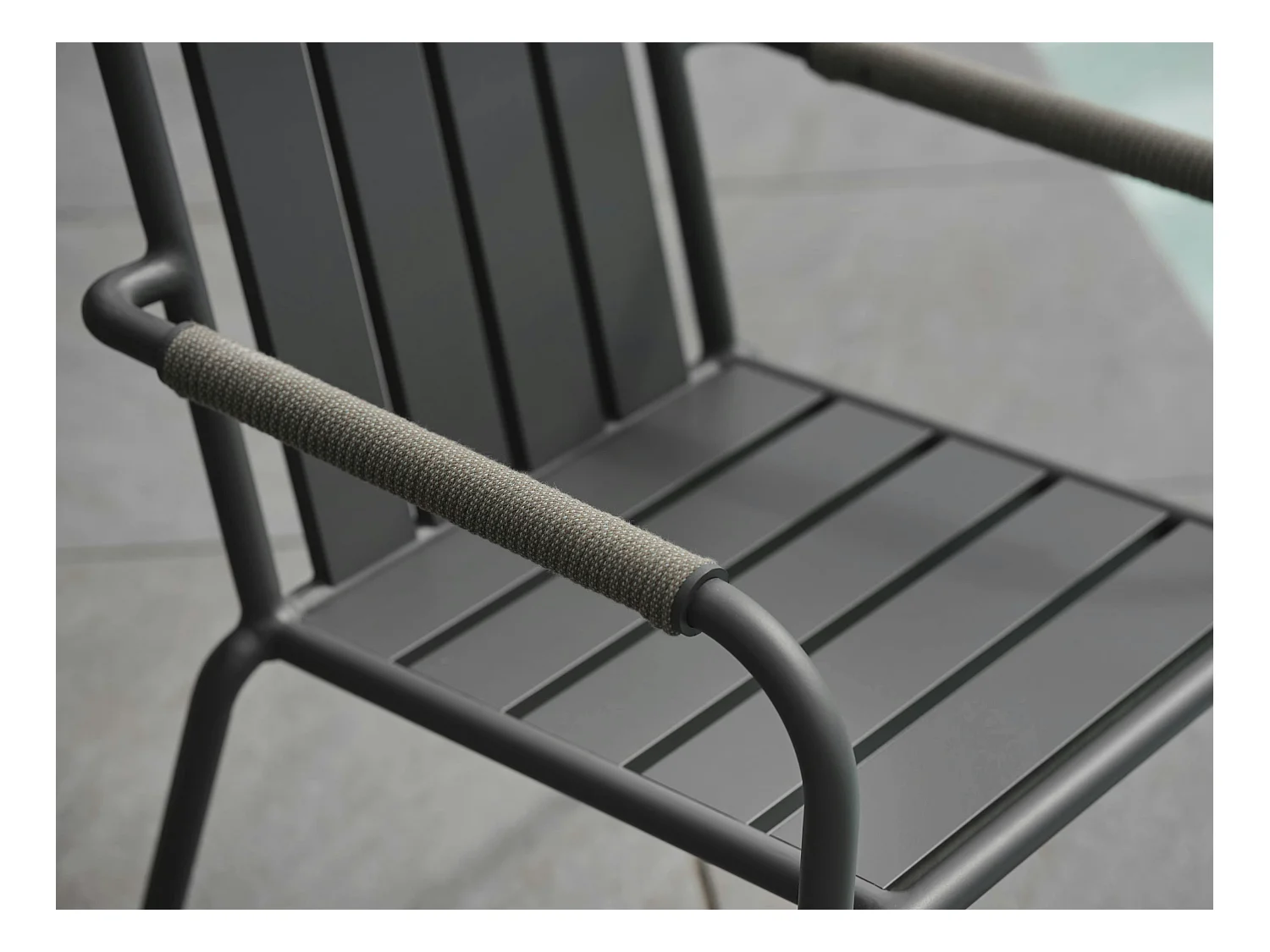 Chaise de jardin en aluminium gris ardoise (lot de 2) OSLO