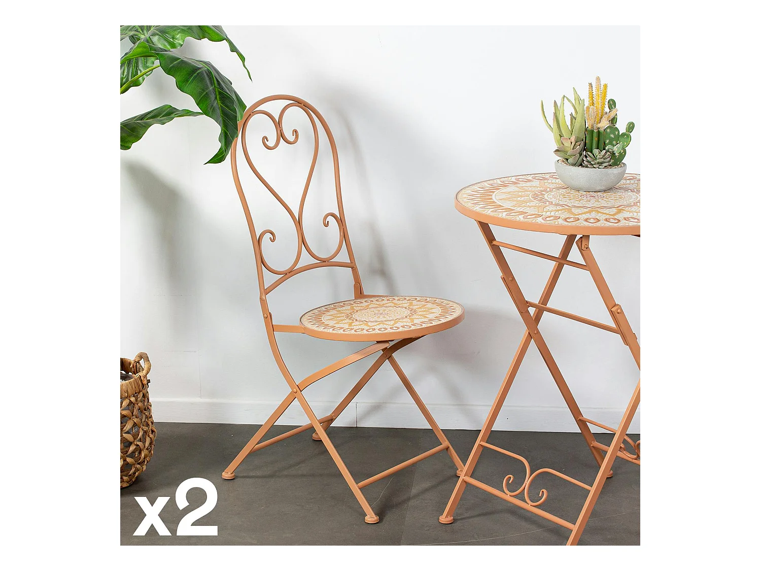 Chaise de balcon motif soleil (lot de 2) GRENADE
