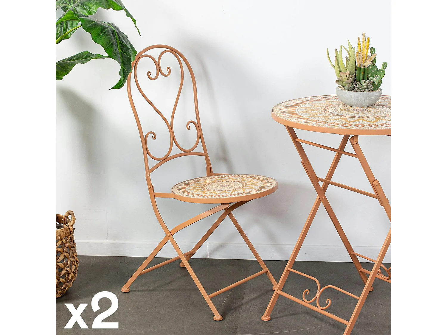 Chaise de balcon motif soleil (lot de 2) GRENADE