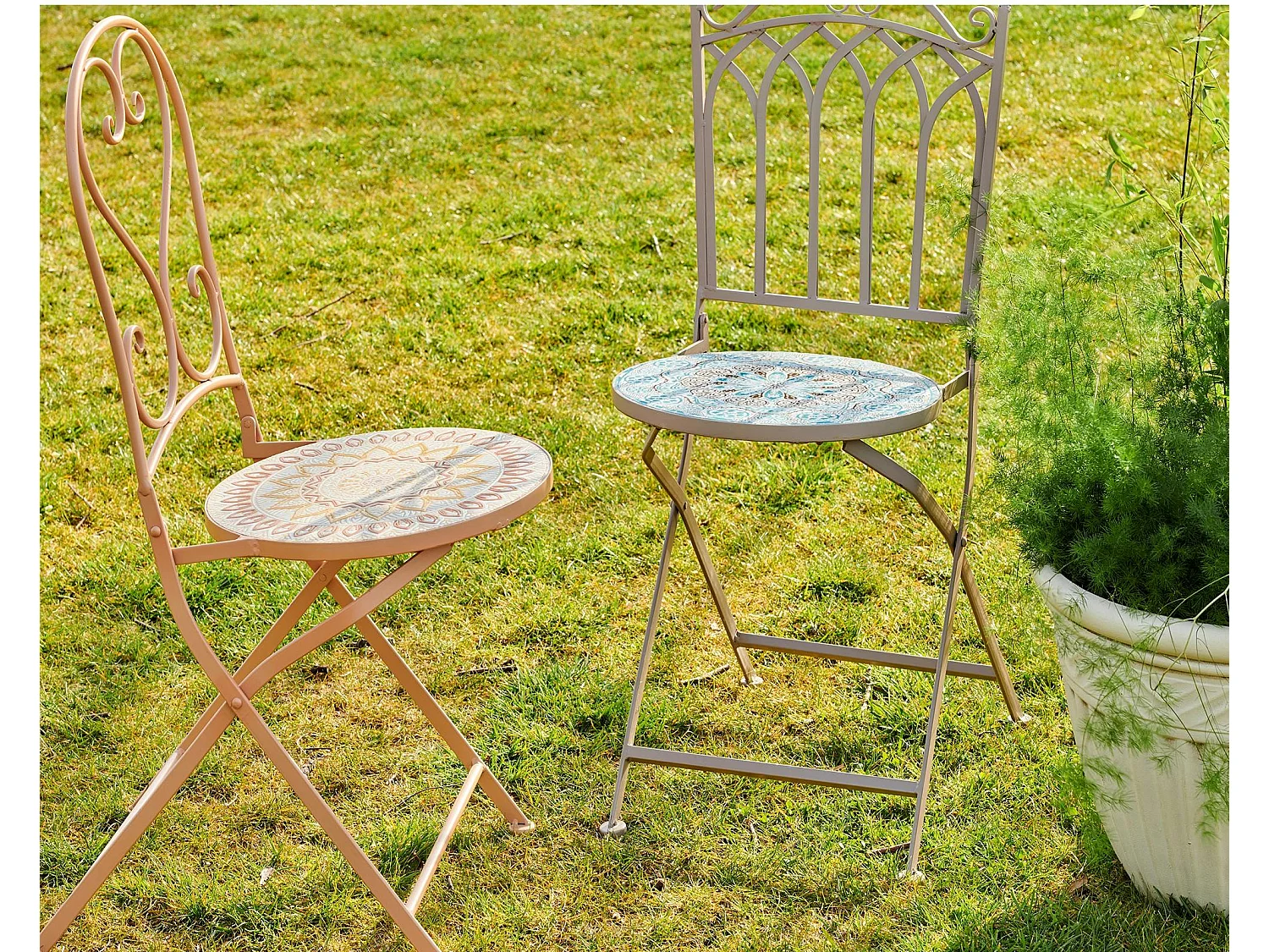 Chaise de balcon motif soleil (lot de 2) GRENADE