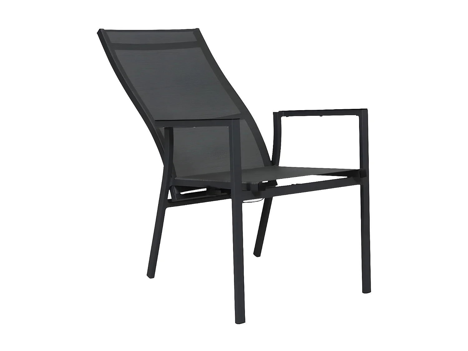 Fauteuil de jardin en aluminium avec dossier réglable gris anthracite (lot de 2) OSLO