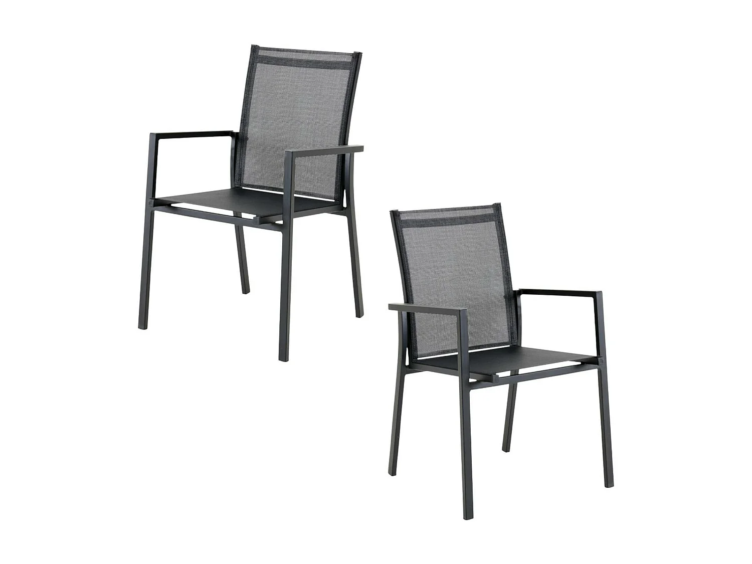 Fauteuil de jardin gris anthracite en aluminium (lot de 2) OSLO