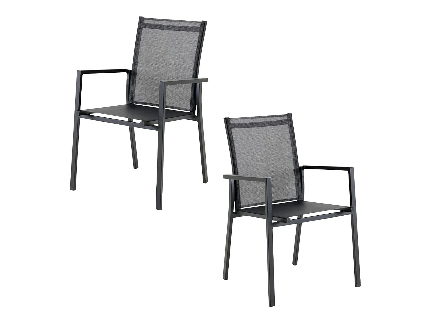 Fauteuil de jardin gris anthracite en aluminium (lot de 2) OSLO
