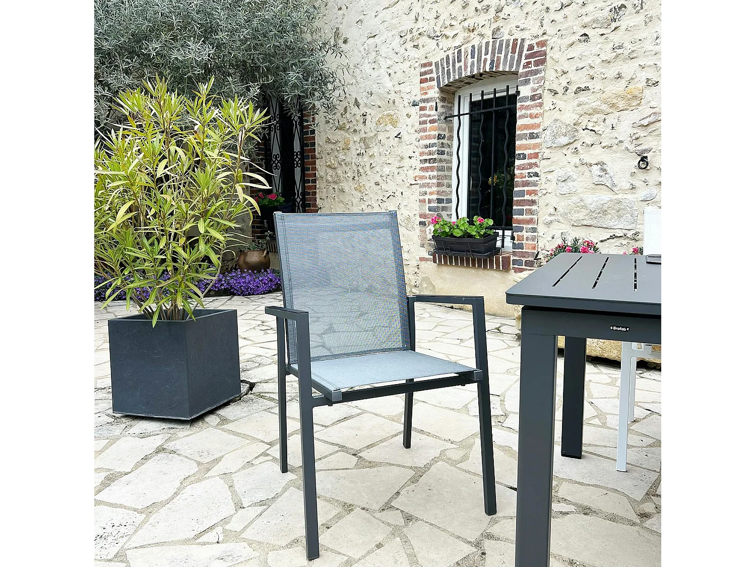 Fauteuil de jardin gris anthracite en aluminium (lot de 2) OSLO