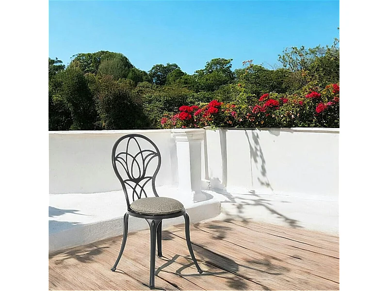 Chaise de jardin bistrot gris foncé