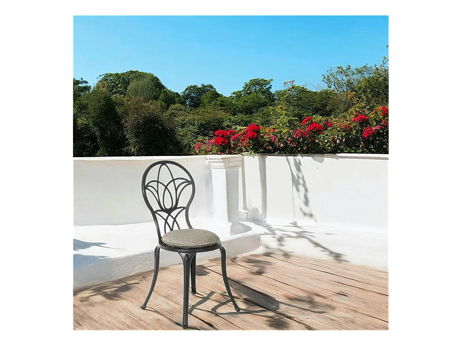 Chaise de jardin bistrot gris foncé