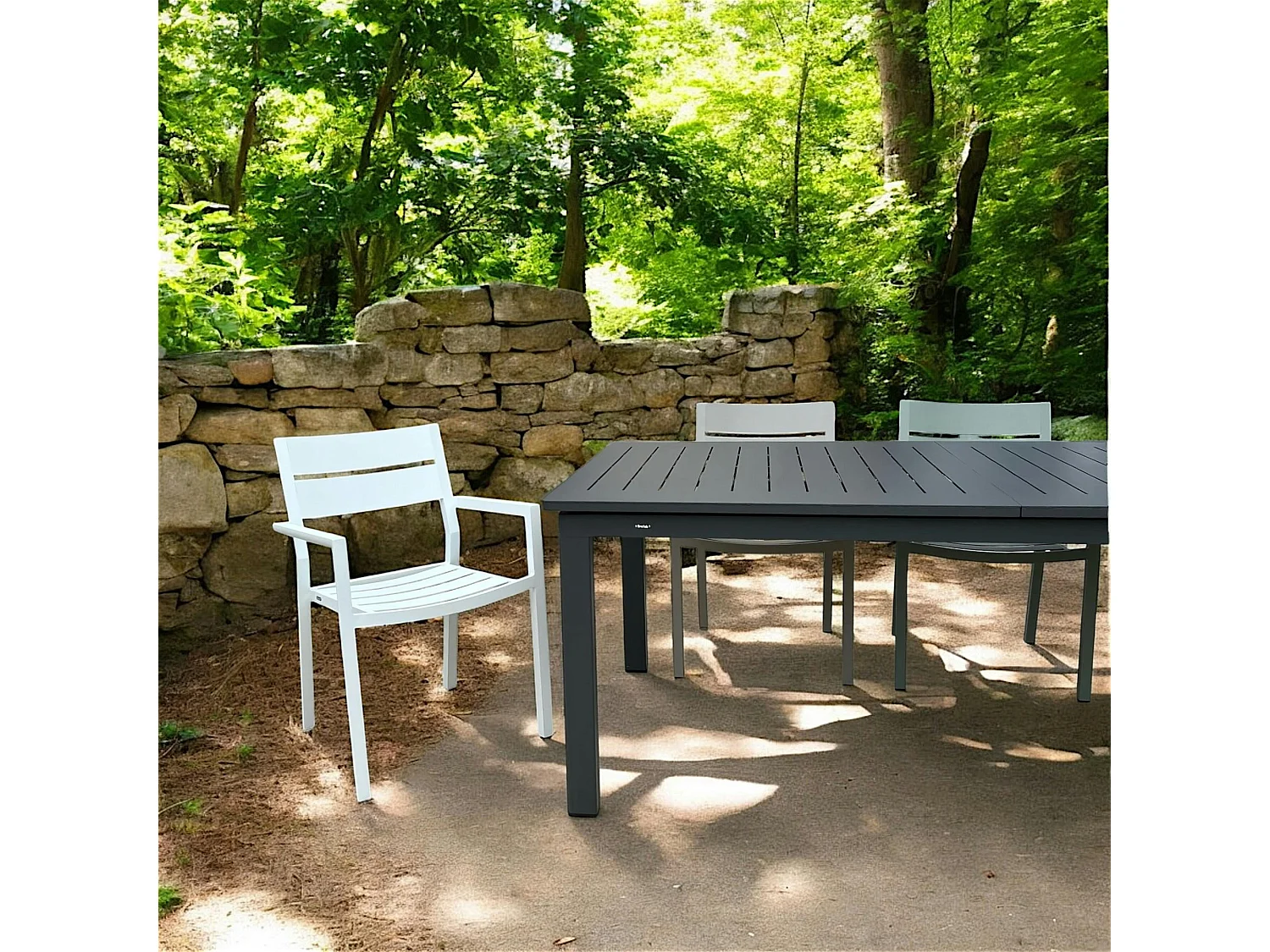 Chaise de jardin avec accoudoirs en aluminium blanc (lot de 2) STOCKHOLM