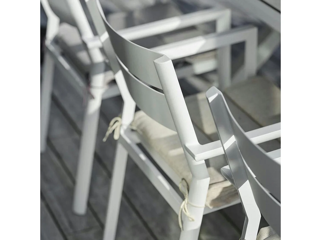Chaise de jardin avec accoudoirs en aluminium blanc (lot de 2) STOCKHOLM
