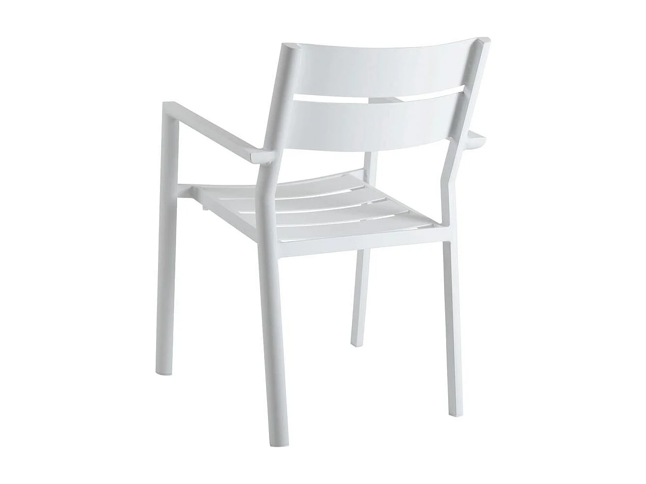 Chaise de jardin avec accoudoirs en aluminium blanc (lot de 2) STOCKHOLM