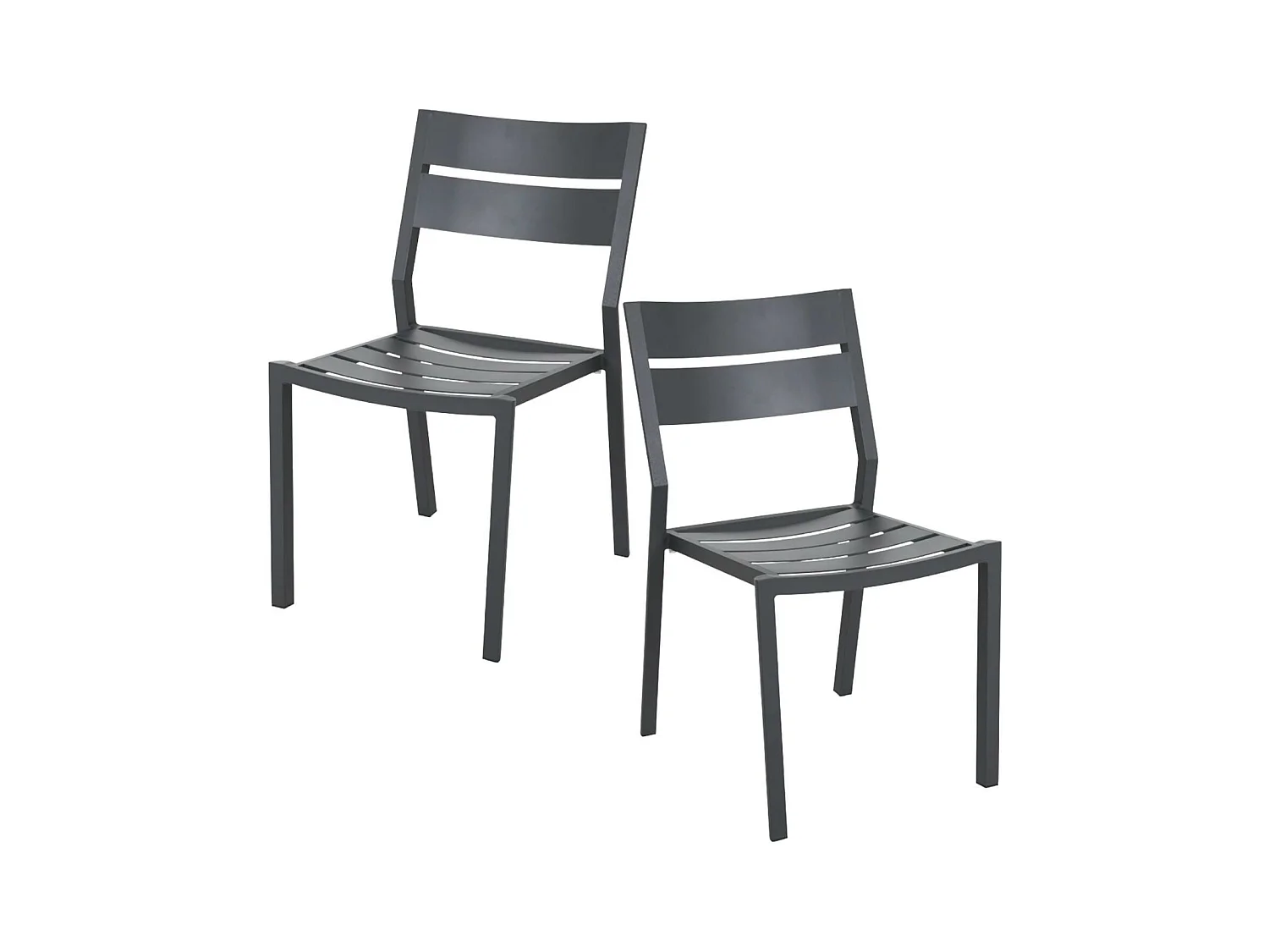 Chaise de jardin en aluminium gris ardoise (lot de 2) STOCKHOLM