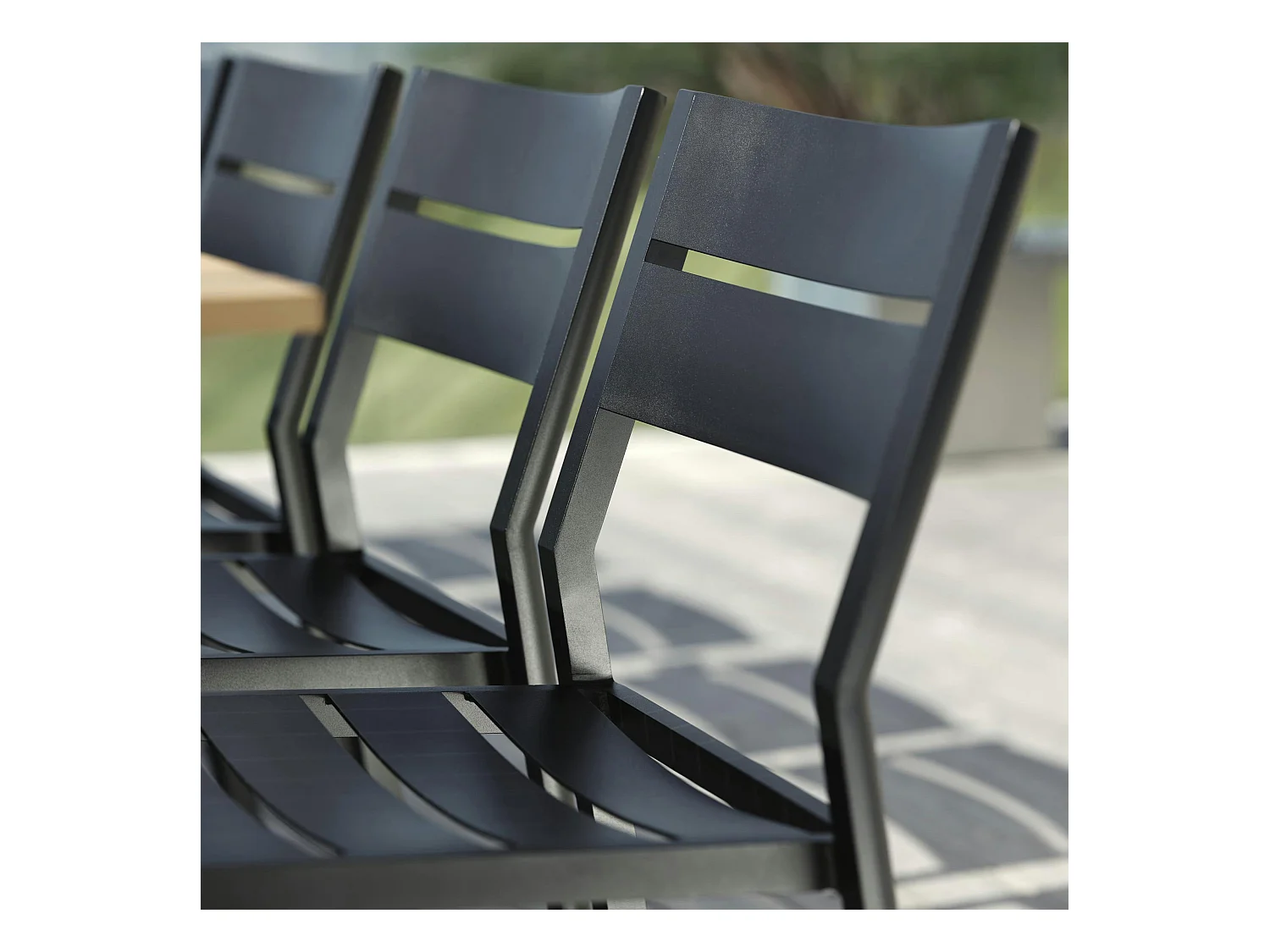 Chaise de jardin en aluminium gris ardoise (lot de 2) STOCKHOLM