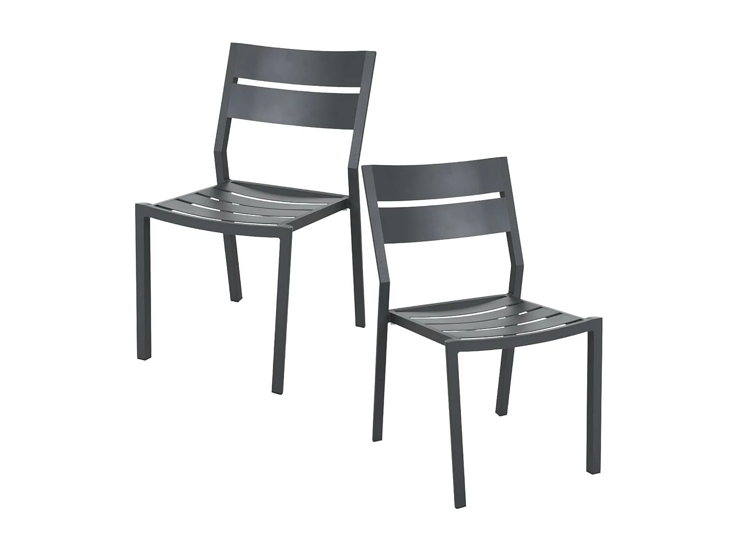 Chaise de jardin en aluminium gris ardoise (lot de 2) STOCKHOLM