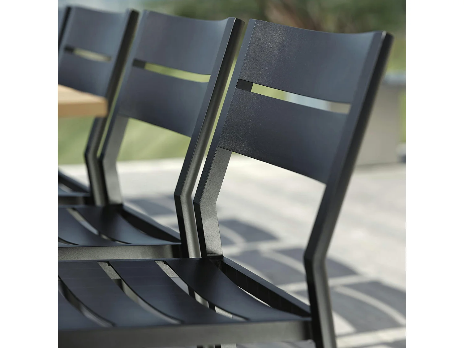 Chaise de jardin en aluminium gris ardoise (lot de 2) STOCKHOLM