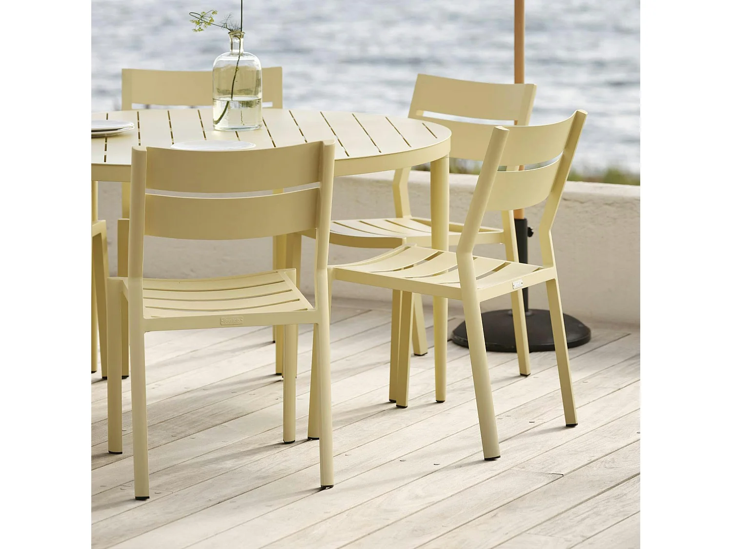 Chaise de jardin en aluminium jaune tendre (lot de 2) STOCKHOLM