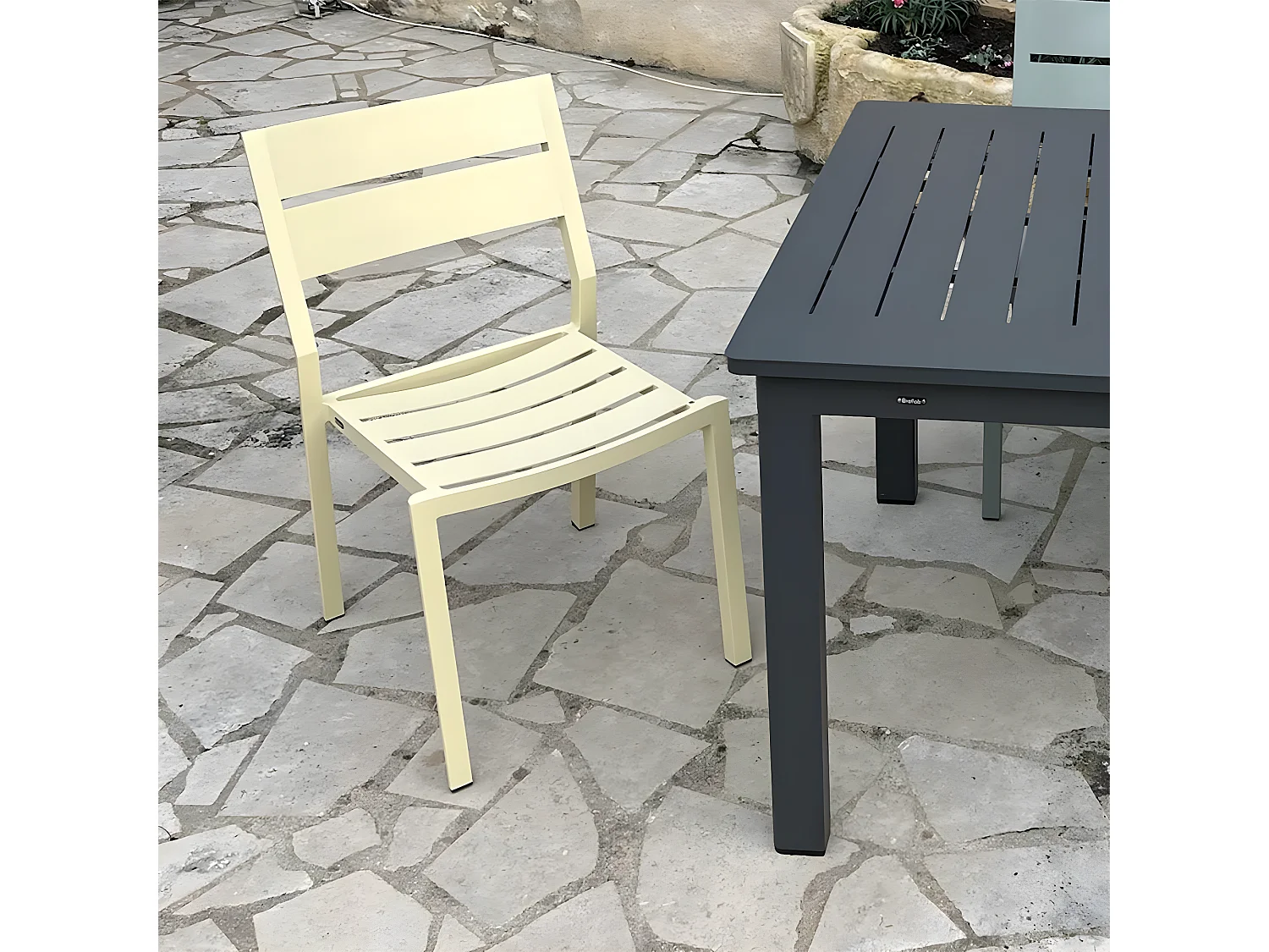 Chaise de jardin en aluminium jaune tendre (lot de 2) STOCKHOLM
