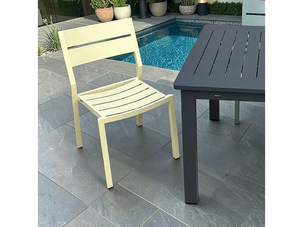 Chaise de jardin en aluminium jaune tendre (lot de 2) STOCKHOLM