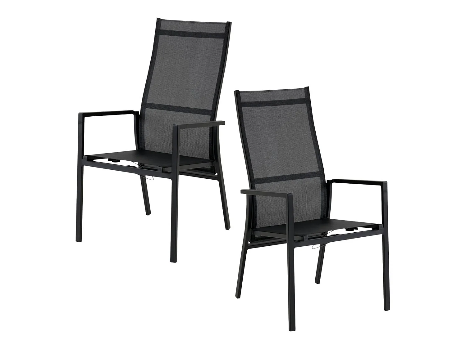 Fauteuil de jardin en aluminium avec dossier réglable noir (lot de 2) OSLO