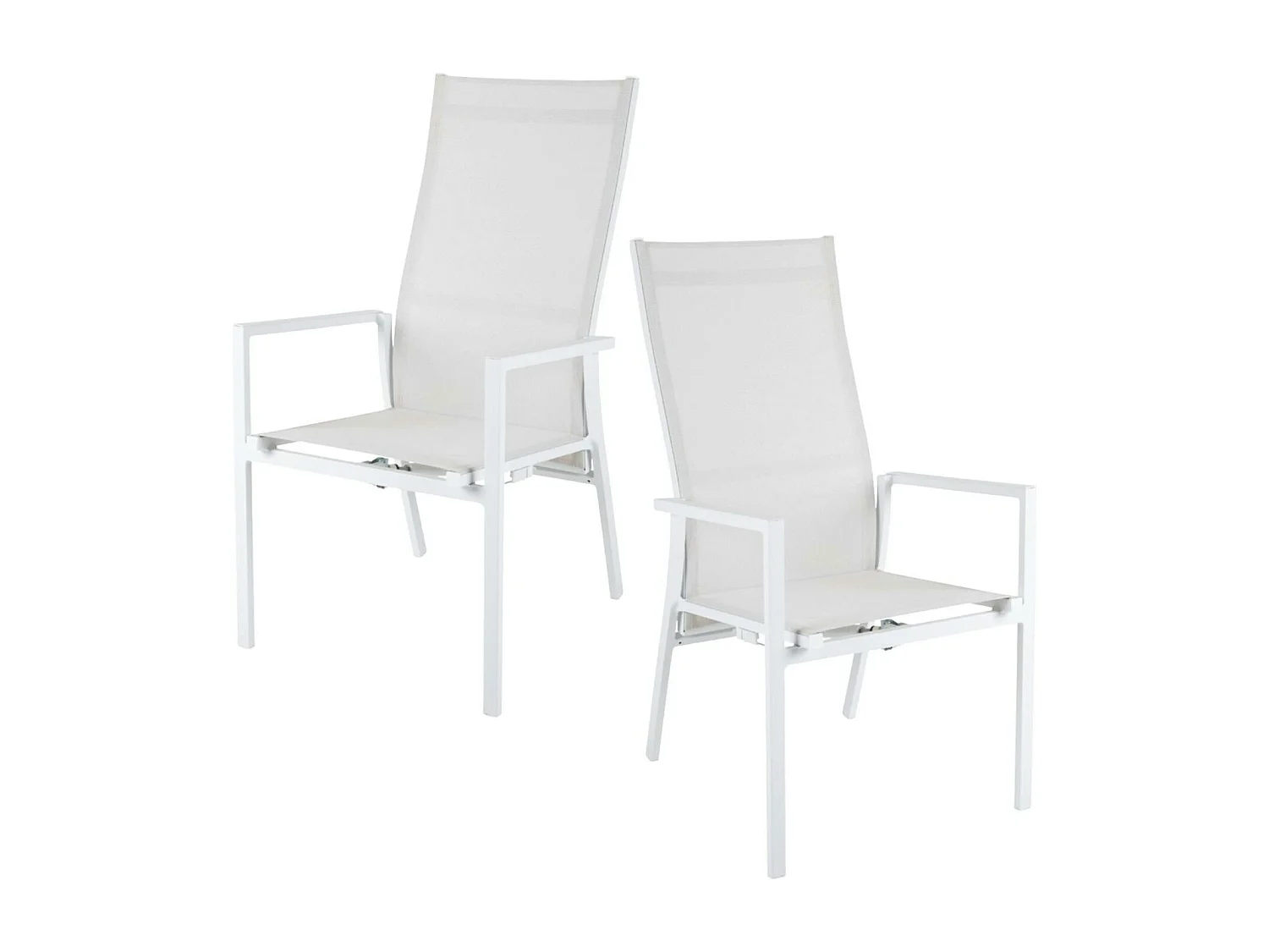 Fauteuil de jardin en aluminium avec dossier réglable blanc (lot de 2) OSLO