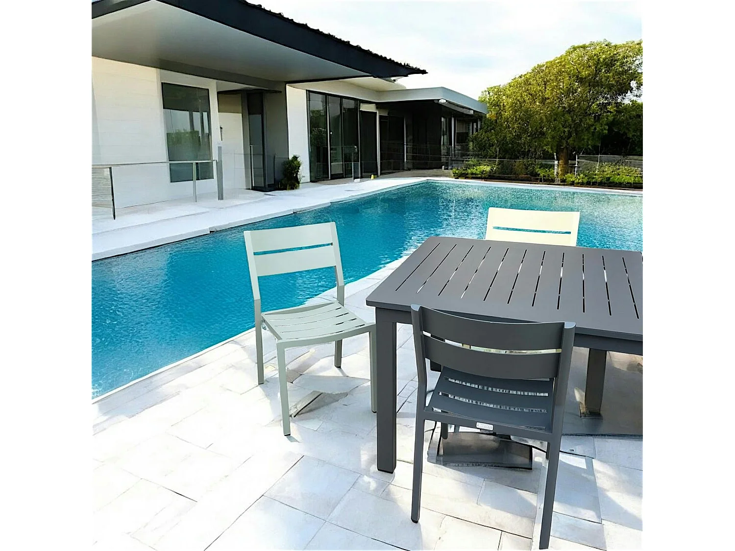 Chaise de jardin en aluminium vert argile (lot de 2) STOCKHOLM