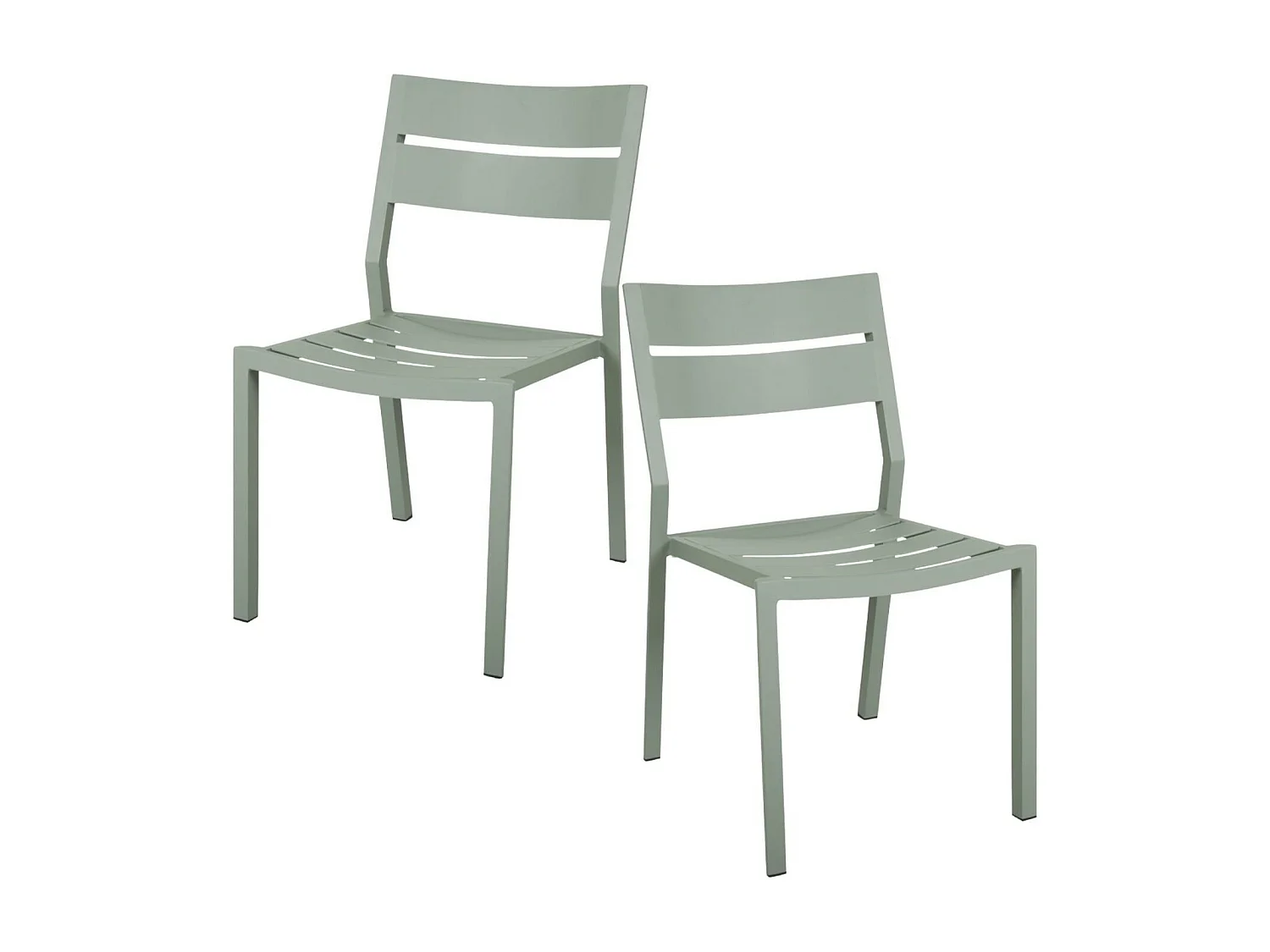 Chaise de jardin en aluminium vert argile (lot de 2) STOCKHOLM