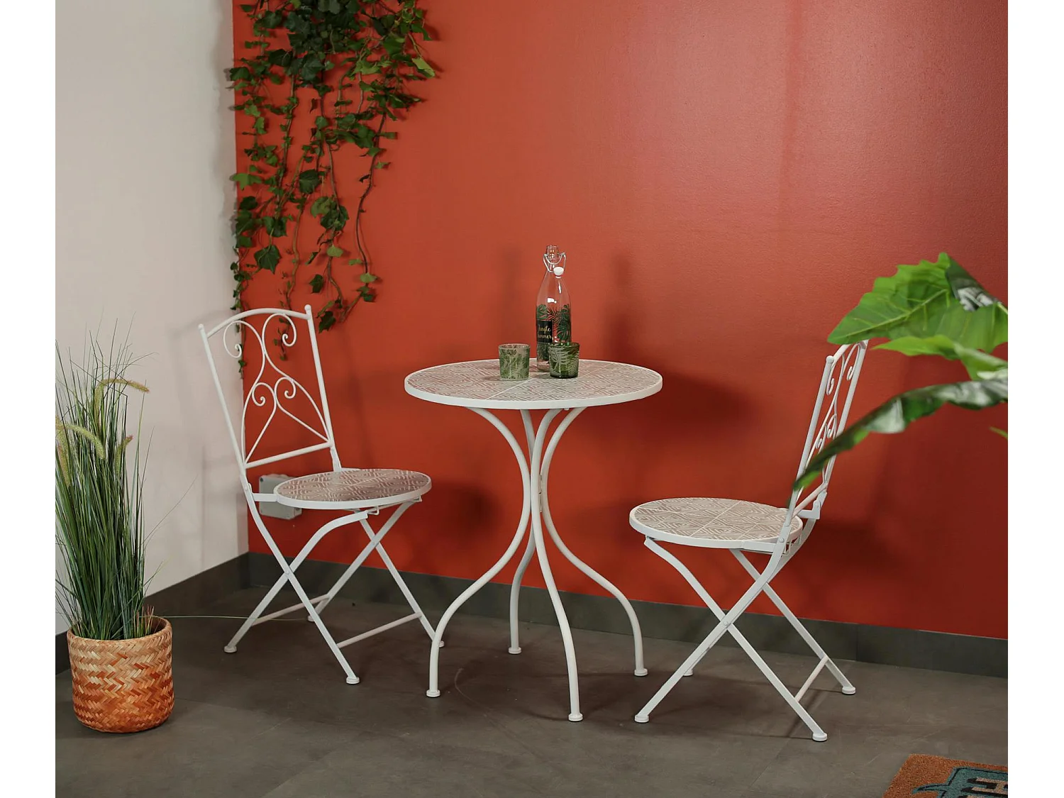 Chaise de jardin en mosaïque beige (lot de 2) GRENADE