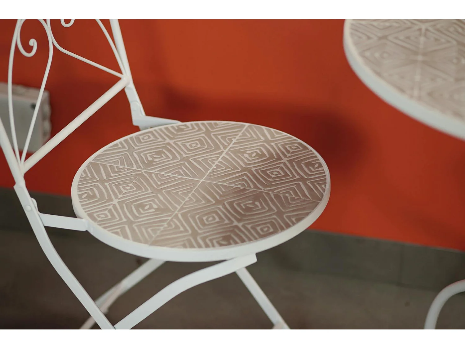 Chaise de jardin en mosaïque beige (lot de 2) GRENADE