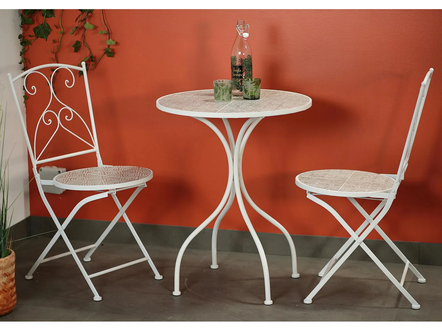 Chaise de jardin en mosaïque beige (lot de 2) GRENADE