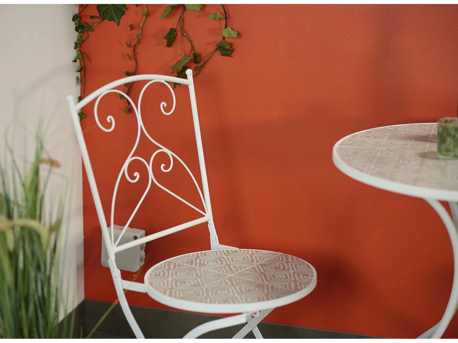 Chaise de jardin en mosaïque beige (lot de 2) GRENADE