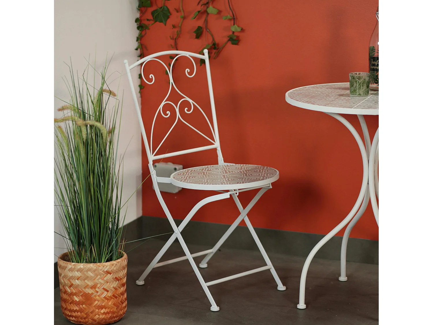 Chaise de jardin en mosaïque beige (lot de 2) GRENADE