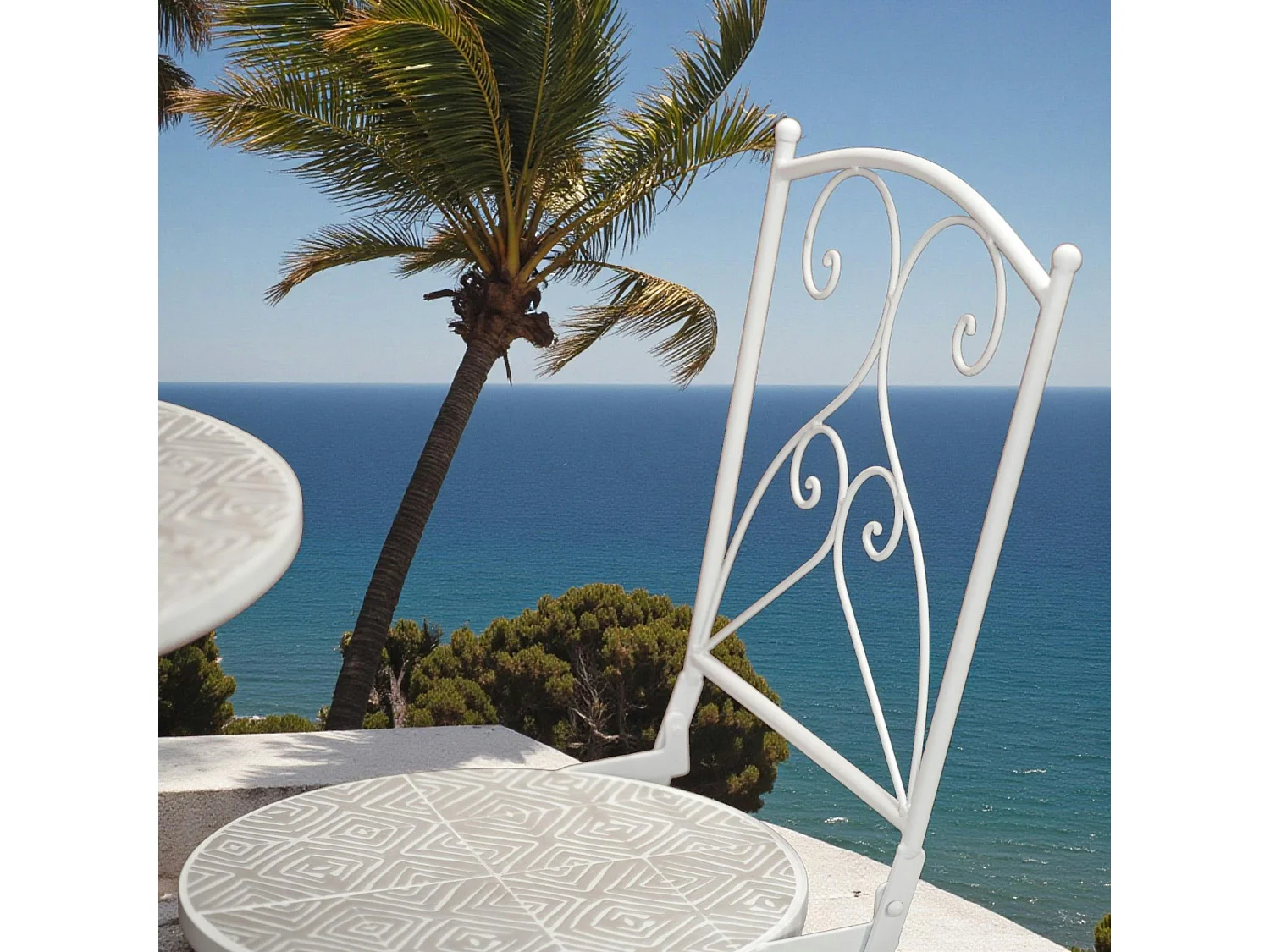 Chaise de jardin en mosaïque beige (lot de 2) GRENADE