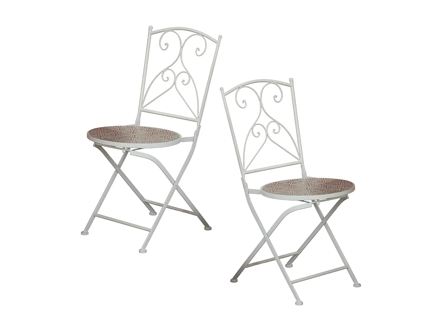 Chaise de jardin en mosaïque beige (lot de 2) GRENADE