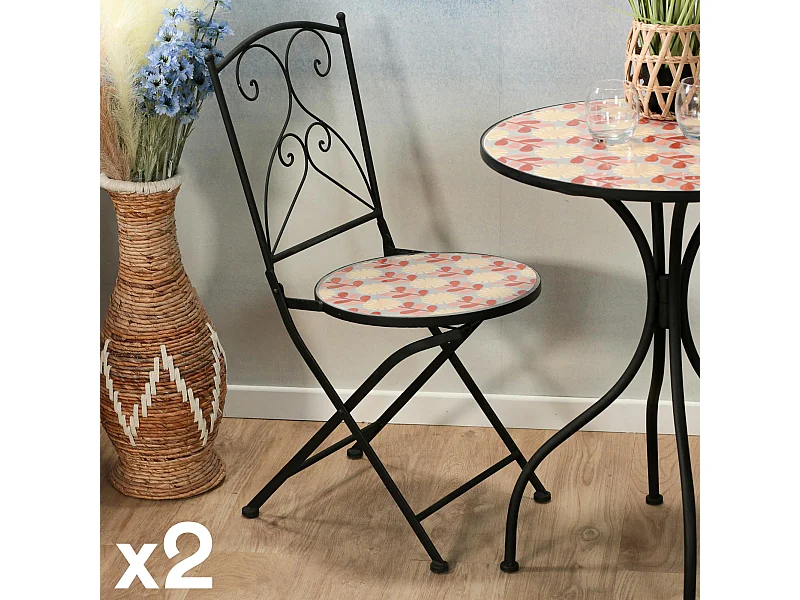 Chaise de jardin motif 70s (lot de 2) GRENADE