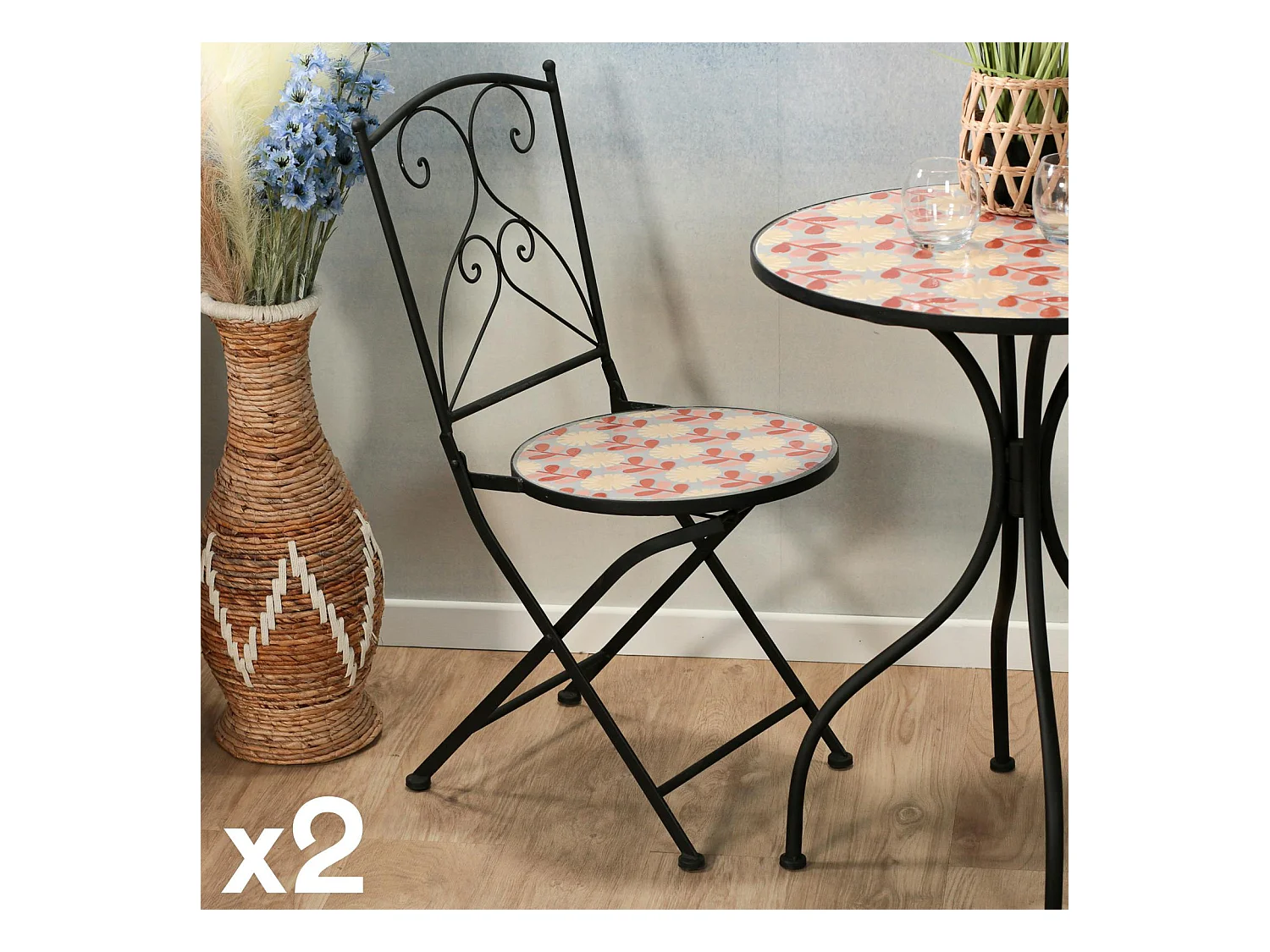 Chaise de jardin motif 70s (lot de 2) GRENADE