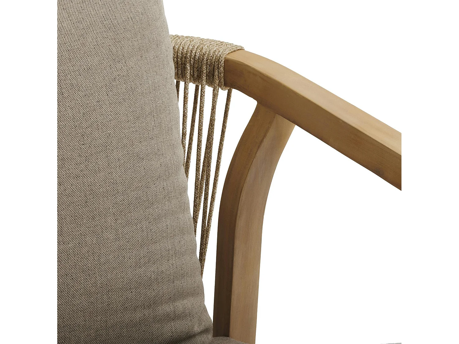 Tabouret de bar exterieur bois d'acacia et tissu taupe (lot de 2) IBIZA