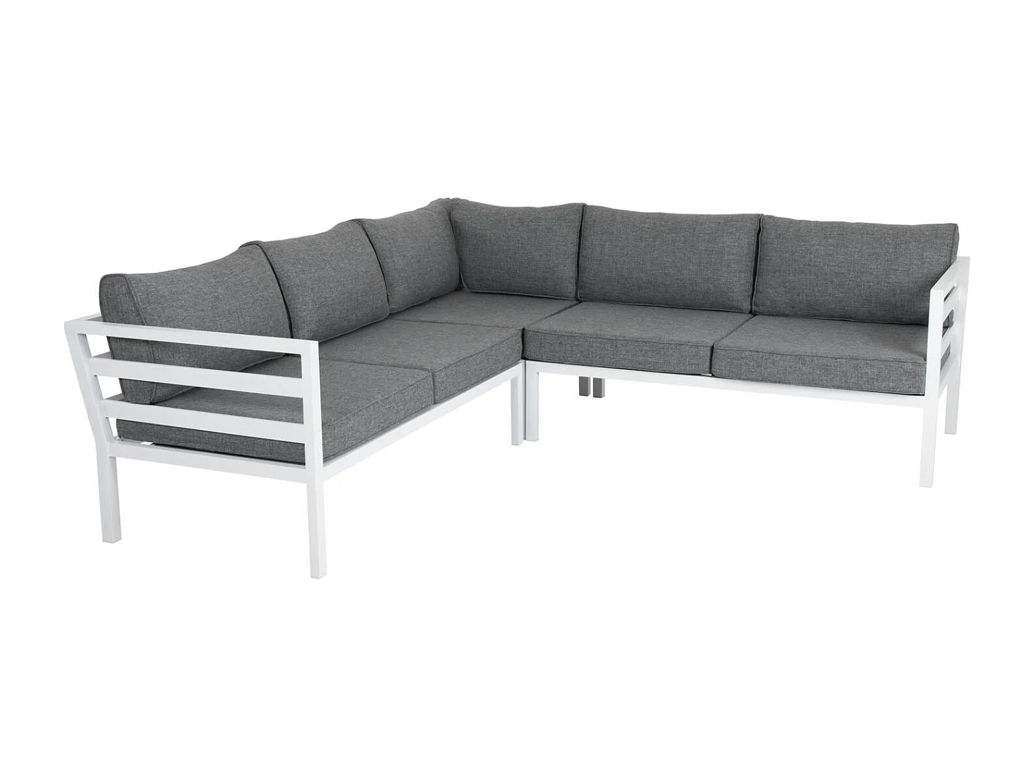 Canapé d'angle jardin en aluminium blanc STOCKHOLM