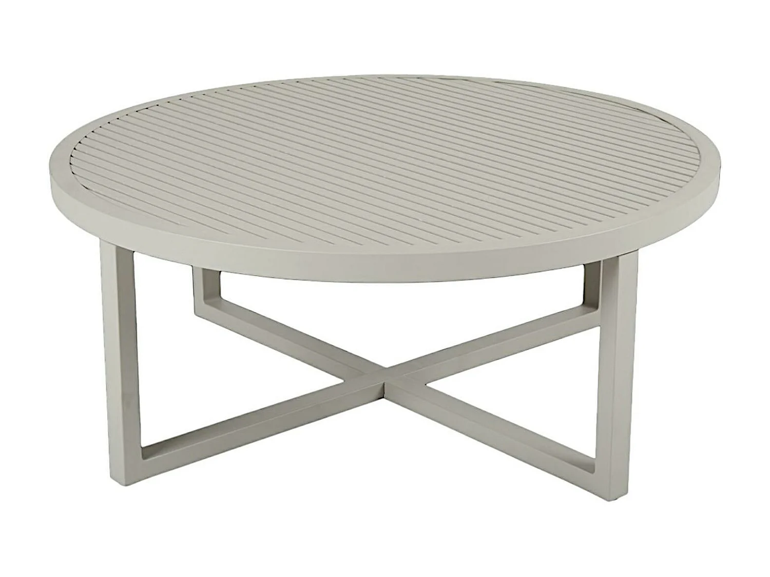 Table basse de jardin en aluminium gris sable D 100 cm OSLO