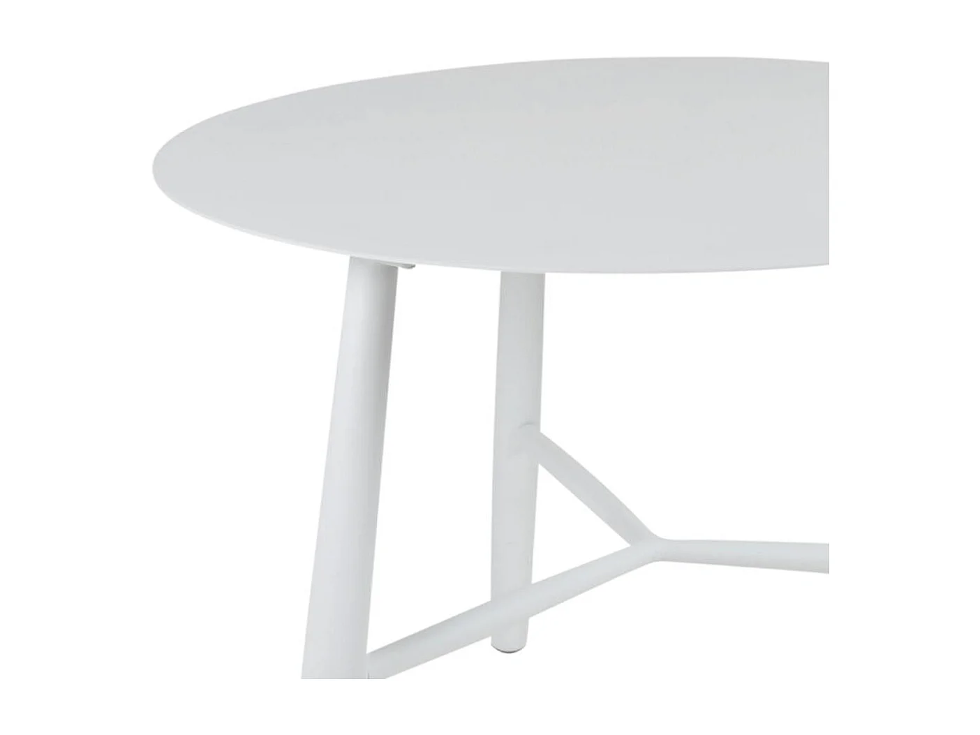 Table basse de jardin en aluminium blanc Ø 60 cm STOCKHOLM