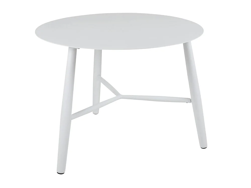 Table basse de jardin en aluminium blanc Ø 60 cm STOCKHOLM