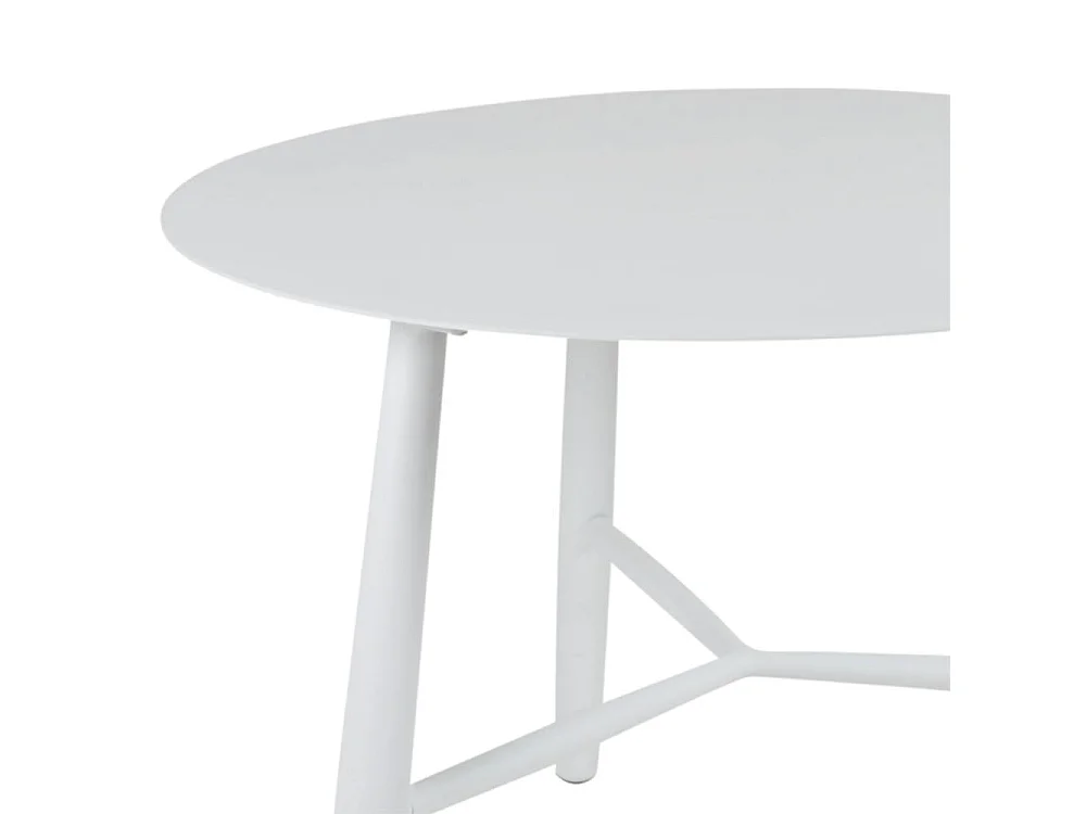 Table basse de jardin en aluminium blanc Ø 60 cm STOCKHOLM