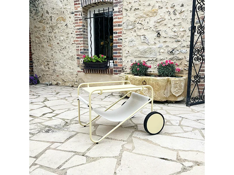 Table d'appoint de jardin en aluminium jaune tendre OSLO