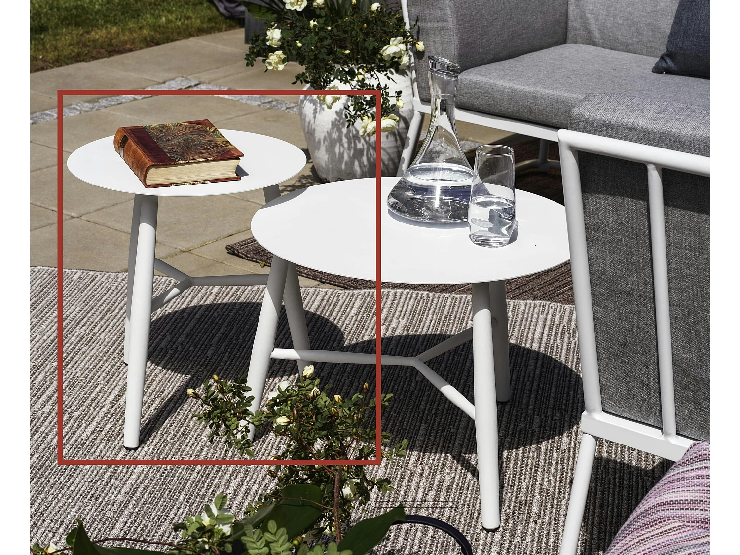 Bout de canapé jardin en aluminium blanc STOCKHOLM