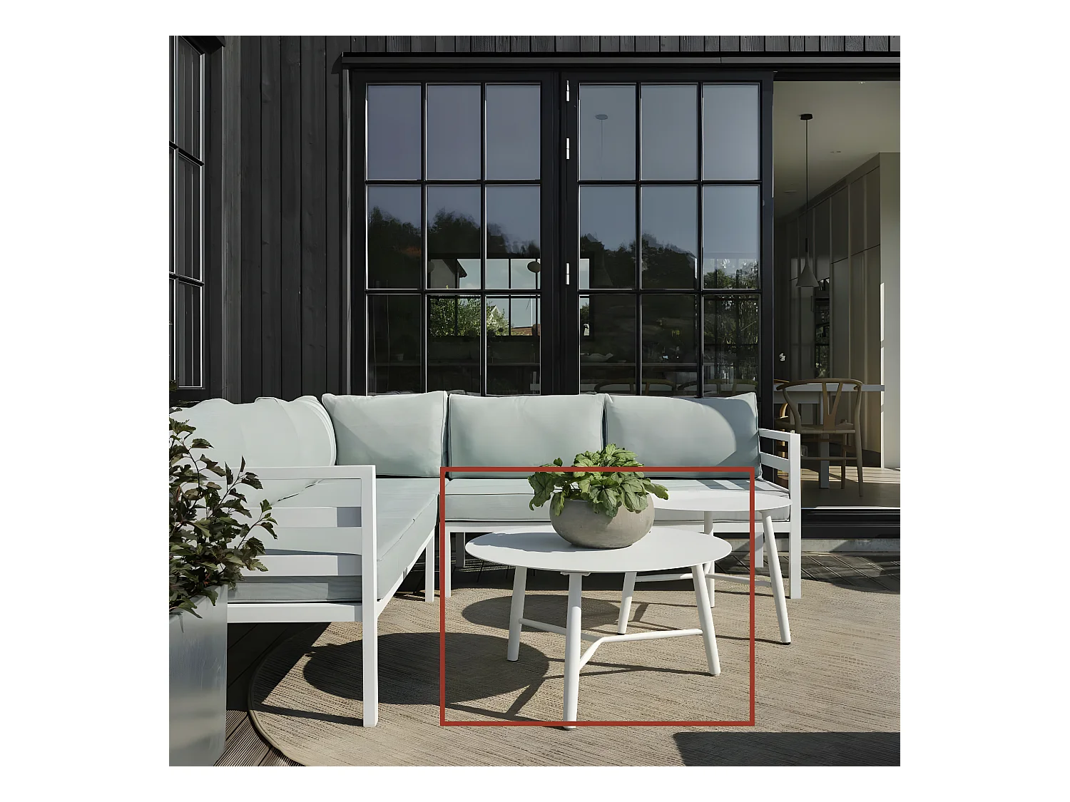 Table basse de jardin en aluminium blanc Ø 75 cm STOCKHOLM