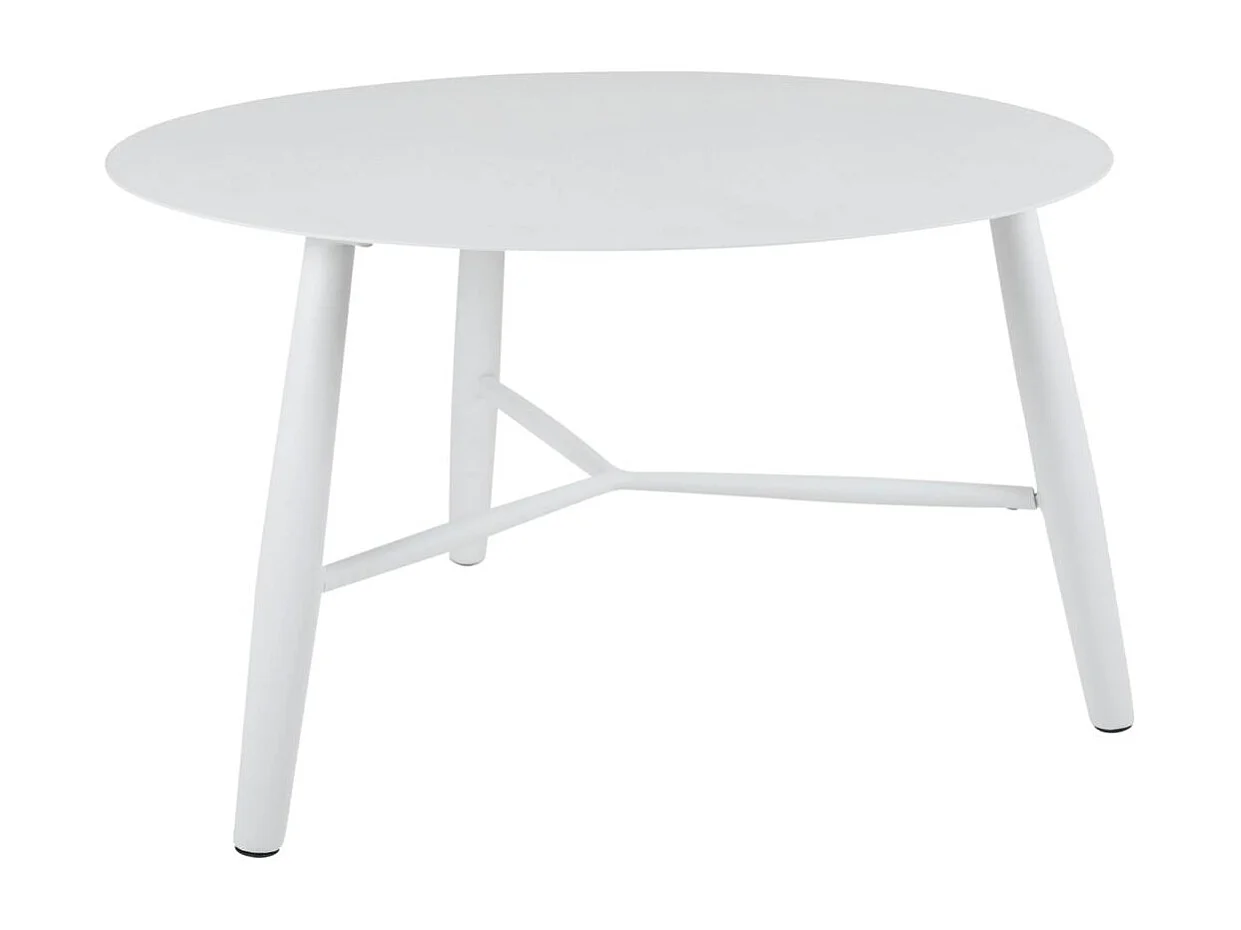 Table basse de jardin en aluminium blanc Ø 75 cm STOCKHOLM