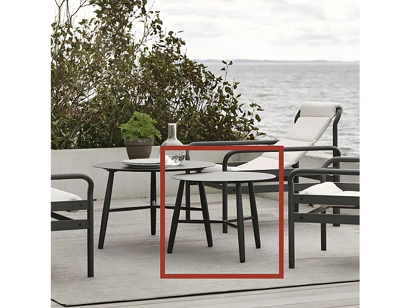 Table basse de jardin en aluminium noir Ø 60 cm STOCKHOLM