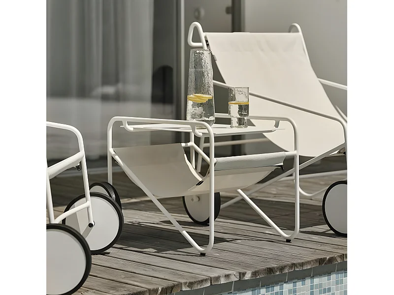 Table d'appoint de jardin en aluminium blanc OSLO