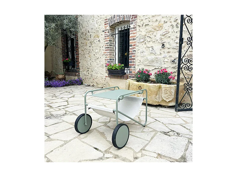 Table d'appoint de jardin en aluminium vert argile OSLO